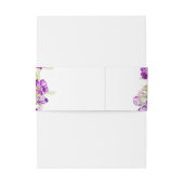 Paarse voorraad bloemenbruiloft waterverf uitnodigingen wikkel (Achterkant Voorbeeld)