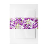 Paarse voorraad bloemenbruiloft waterverf uitnodigingen wikkel (Voorkant Voorbeeld)