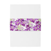Paarse voorraad bloemenbruiloft waterverf uitnodigingen wikkel (Achterkant Voorbeeld)