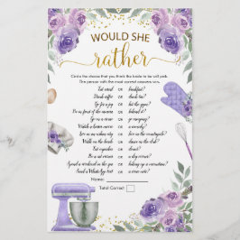 Paarse voorraad in de keuken zou ze een beetje spe