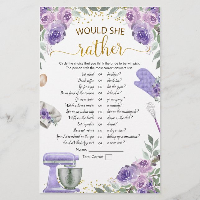 Paarse voorraad in de keuken zou ze een beetje spe (Voorkant)