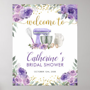 Paarse Voorraad Keuken Welkom Bord Poster