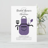 Paarse voorraad van de Kitchen Bridal Shower Kaart (Staand voorkant)