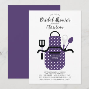 Paarse voorraad van de Kitchen Bridal Shower Kaart