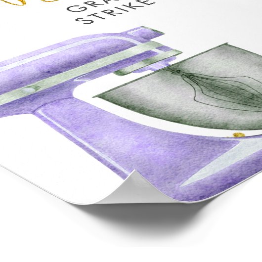 Paarse voorraad van het KeukenVrijgezellenfeest Fo Poster (Hoek)