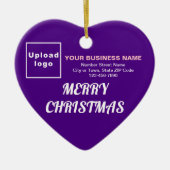 Paarse vorm van kerstmis keramisch ornament (Voorkant)