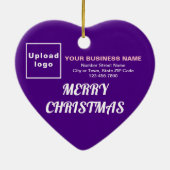 Paarse vorm van kerstmis keramisch ornament (Achterkant)