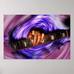 Paarse Vortex Guitar Grip Poster