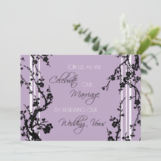 Paarse-Vow Renewal Ceremony Kaart (Staand voorkant)