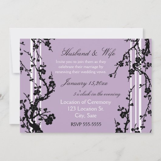 Paarse-Vow Renewal Ceremony Kaart (Achterkant)