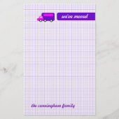 Paarse vrachtwagen briefpapier (Voorkant)