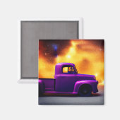 Paarse vrachtwagen magneet (Voorkant / Achterkant)