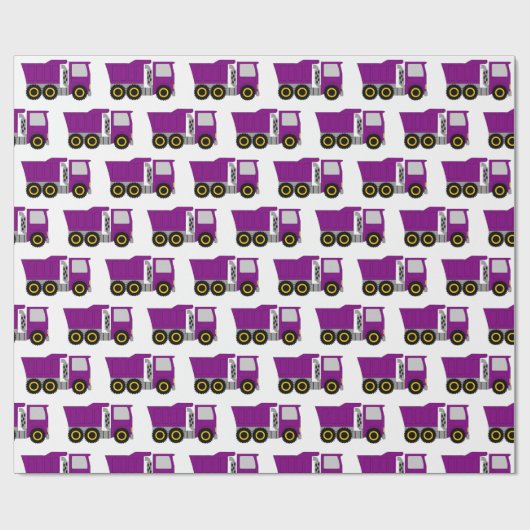 Paarse vrachtwagen ontwerp cadeaupapier (Vlak)