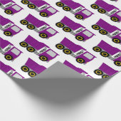 Paarse vrachtwagen ontwerp cadeaupapier (Hoek)