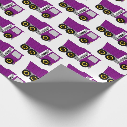 Paarse vrachtwagen ontwerp cadeaupapier (Hoek)