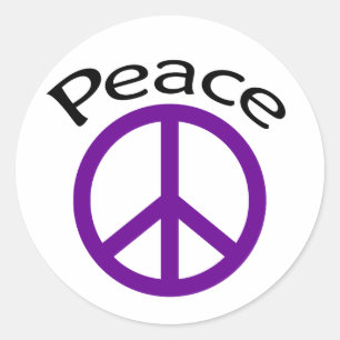 Paarse vrede en woord ronde sticker