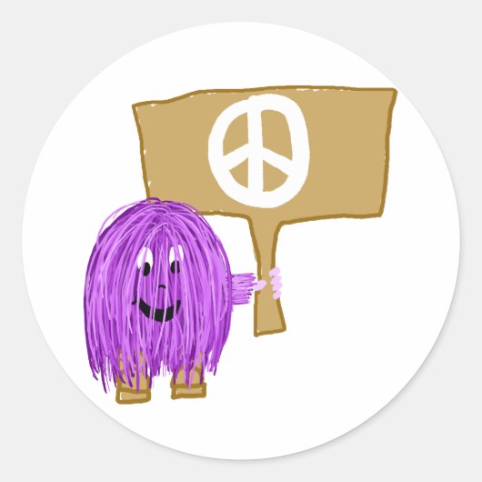paarse vrede ronde sticker (Voorkant)
