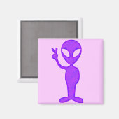 Paarse VredesAlien Magneet (Voorkant / Achterkant)