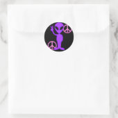 Paarse VredesAlien Ronde Sticker (Tas)