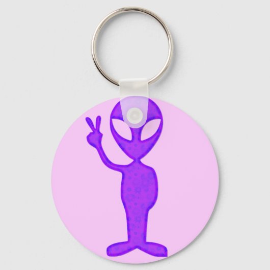 Paarse VredesAlien Sleutelhanger (Voorkant)