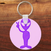 Paarse VredesAlien Sleutelhanger (Voorkant)