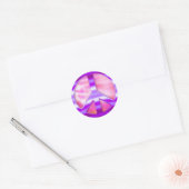  Paarse Vredesbord Ronde Sticker (Envelop)