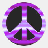  Paarse Vredesbord Ronde Sticker (Voorkant)