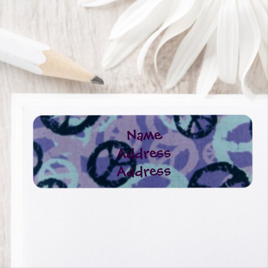 Paarse Vredesborden Retouradreslabels Etiket (Insitu)