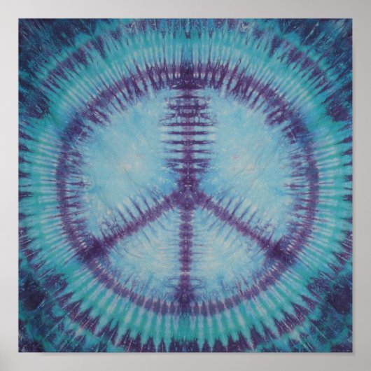 Paarse vredesgebaar Tie Dye Poster (Voorkant)