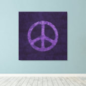 Paarse vredesgebarentaal in nood canvas afdruk (Insitu (Houten vloer))