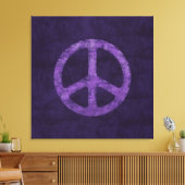 Paarse vredesgebarentaal in nood canvas afdruk (Insitu (Woonkamer))