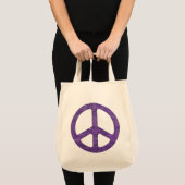 Paarse vredesgebarentaal in nood tote bag (Voorkant (product))