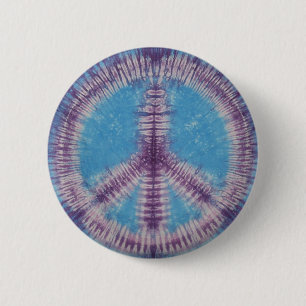 Paarse Vredesteken Tie Dye Button