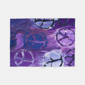 Paarse vredestroepen fleece deken (Voorkant (Horizontaal))