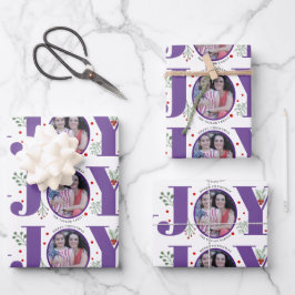 Paarse Vreugde met bessen Kerstvakantie foto Inpakpapier Vel