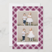 Paarse vreugdevolle moderne kerst 4 foto feestdagenkaart (Achterkant)