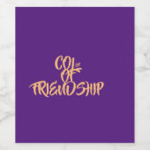 PAARSE VRIENDSCHAP & ELEGANTE WIJNFLES WIJN ETIKET (Enkel label)