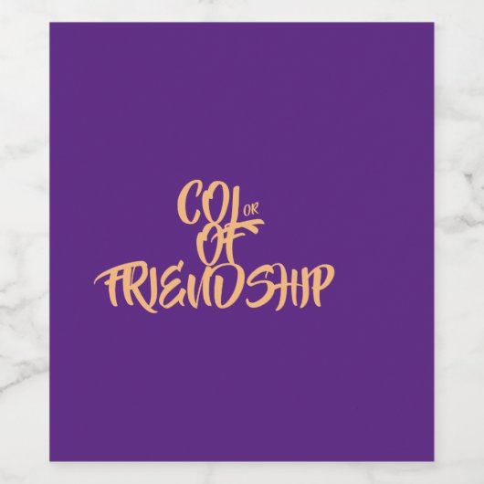 PAARSE VRIENDSCHAP & ELEGANTE WIJNFLES WIJN ETIKET (Enkel label)