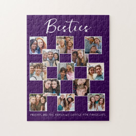Paarse Vriendschap Fotocollage Aangepaste Puzzel (Verticaal)