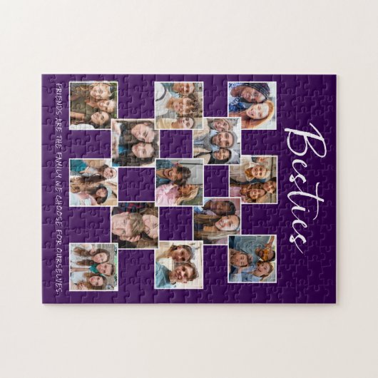 Paarse Vriendschap Fotocollage Aangepaste Puzzel Legpuzzel (Horizontaal)