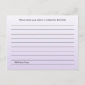 Paarse Vrijgezellenfeest Advice Kaarten (Achterkant)