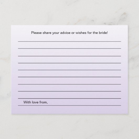 Paarse Vrijgezellenfeest Advice Kaarten (Achterkant)