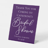 Paarse Vrijgezellenfeest gepersonaliseerd welkom Reclamebord Met Voetstuk (Voorkant)