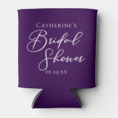 Paarse Vrijgezellenfeest gepersonaliseerd wit scri Blikjeskoeler (Voorkant)