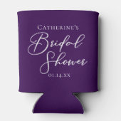 Paarse Vrijgezellenfeest gepersonaliseerd wit scri Blikjeskoeler (Achterkant)