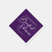 Paarse Vrijgezellenfeest gepersonaliseerd wit scri Servet (Hoek)