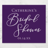 Paarse Vrijgezellenfeest gepersonaliseerd wit scri Sparkling Wijnetiket (Enkel label)