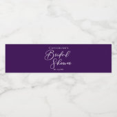 Paarse Vrijgezellenfeest gepersonaliseerd wit scri Waterfles Etiket (Enkel label)