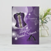 Paarse Vrijgezellenfeest Lingerie Kaart (Staand voorkant)