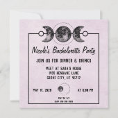 Paarse vrijgezellenfeest nodigt Gothic Wicca Pagan Kaart (Voorkant)